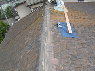 千葉市中央区　棟板金撤去　貫板撤去　清掃