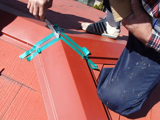 千葉県　千葉市中央区　棟板金交換　大棟部分の処理