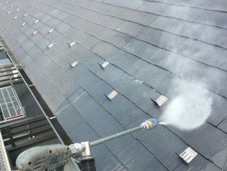 千葉市中央区 屋根塗装 屋根の高圧洗浄