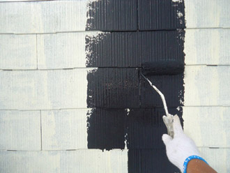 千葉市中央区 屋根塗装 外壁塗装工事　中塗り