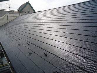 千葉市中央区 屋根塗装 外壁塗装工事　中塗り完了