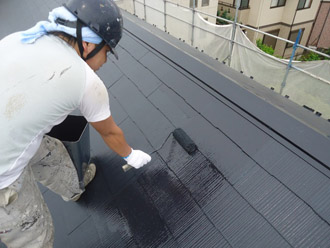千葉市中央区 屋根塗装 外壁塗装工事　上塗り