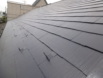 千葉市中央区 屋根塗装 外壁塗装工事　上塗り完了