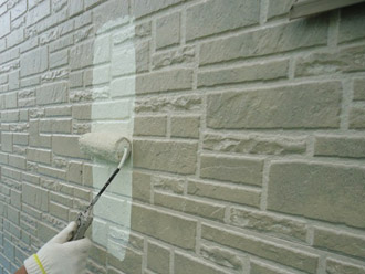 千葉市中央区 屋根塗装 外壁塗装工事　中塗り