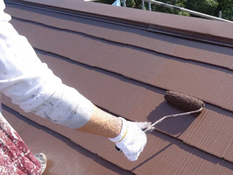 千葉市中央区　屋根塗装　外壁塗装　ベランダ防水　屋根塗装　上塗り完了