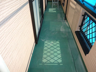 千葉市中央区　屋根塗装　外壁塗装　ベランダ防水　洗浄後