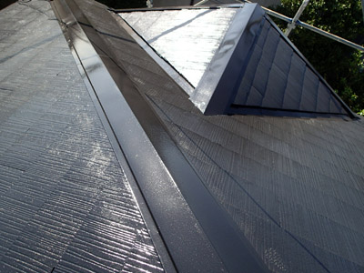 千葉市稲毛区　棟板金交換　屋根塗装　外壁塗装　細部の塗装　雨樋