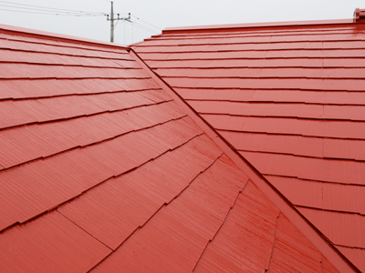 千葉県千葉市緑区　屋根塗装　外壁塗装　ベランダ防水　細部塗装　工事 完工屋根写真