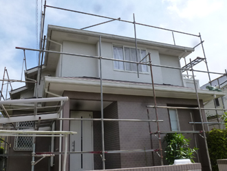 千葉県千葉市緑区　屋根塗装　外壁塗装　ベランダ防水　細部塗装　工事