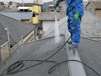 埼玉県　富士見市　屋根塗装　外壁塗装　バルコニー防水　屋根の高圧洗浄