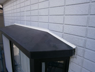 埼玉県　富士見市　屋根塗装　外壁塗装　バルコニー防水　庇をコーキング