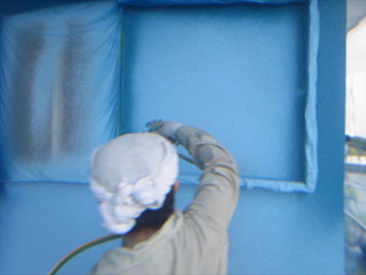 神奈川県三浦市　屋根塗装　外壁塗装　中塗り