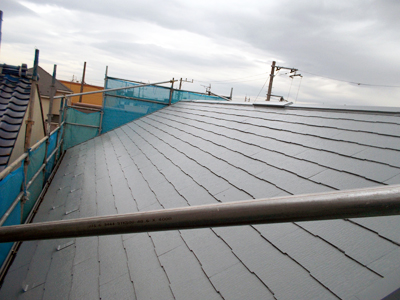 川崎市中原区　屋根塗装　外壁塗装　バルコニー防水　完工後の屋根