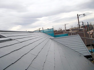 川崎市中原区　屋根塗装　外壁塗装　バルコニー防水　上塗り完成