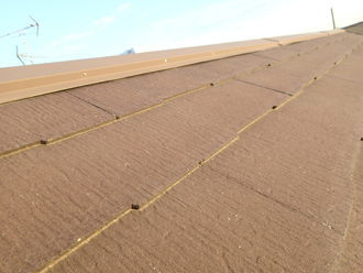 川崎市中原区　屋根塗装　外壁塗装　バルコニー防水　点検　スレートの色褪せ