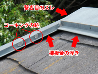 横浜市　棟板金交換 屋根塗装  外壁塗装  外壁は調色して塗り替え　落葉除けネット設置　点検　反対側の棟板金の浮き