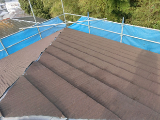 神奈川県　横浜市南区　屋根葺き替え工事　エコグラーニ設置