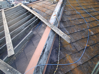 神奈川県　横浜市南区　屋根葺き替え工事　屋根点検　木組み