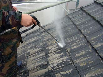 横浜市南区　屋根高圧洗浄