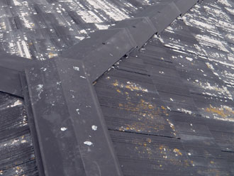 横浜市南区　屋根点検　屋根材劣化　コケ