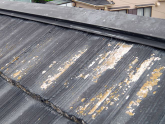 横浜市南区　屋根点検　屋根材劣化　コケ