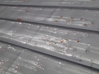 横浜市戸塚区 屋根葺き替え工事　瓦棒の屋根　塗料の剥がれ