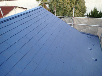 神奈川県横浜市戸塚区　屋根塗装工事　上塗り