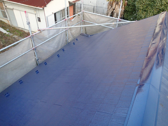 神奈川県横浜市戸塚区　屋根塗装工事　上塗り