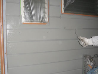 屋根塗装工事　外壁塗装　上塗り　ナノコンポジットW