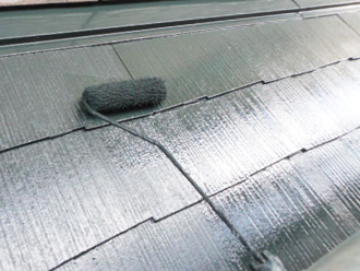 屋根塗装工事　屋根塗装　上塗り