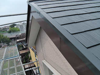 屋根塗装工事　破風板塗装工事　完工