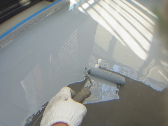 横浜市神奈川区　屋根塗装　外壁塗装　ベランダ防水　工事　ウレタン　流し込み