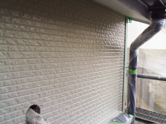 横浜市神奈川区　屋根塗装　外壁塗装　ベランダ防水　工事　ナノコンポジットW　下塗り　上塗り