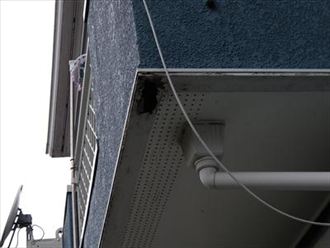 横浜市金沢区　ベランダ防水塗装　軒天が剥がれ