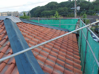 横浜市青葉区　棟取り直し工事　防水紙設置