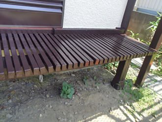 横浜市青葉区　部分塗装工事　濡れ縁