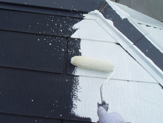 横浜市青葉区　屋根塗装工事　下塗り