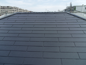 横浜市青葉区　屋根塗装工事　中塗り