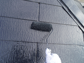 横浜市青葉区　屋根塗装工事　上塗り