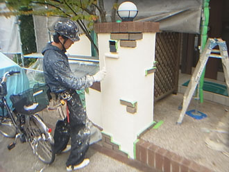 神奈川県 横浜市 青葉区 屋根塗装　外壁塗装　門柱