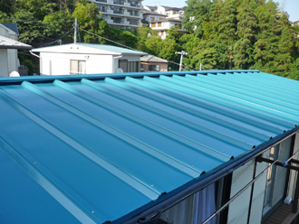 神奈川県　藤沢市 屋根カバー工法　棟板金設置